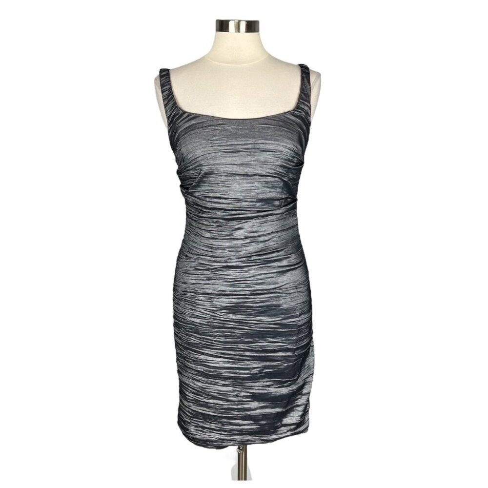 Nicole Miller Womens Gray Sleeveless Ruched Cocktail Dress Bodycon size 12